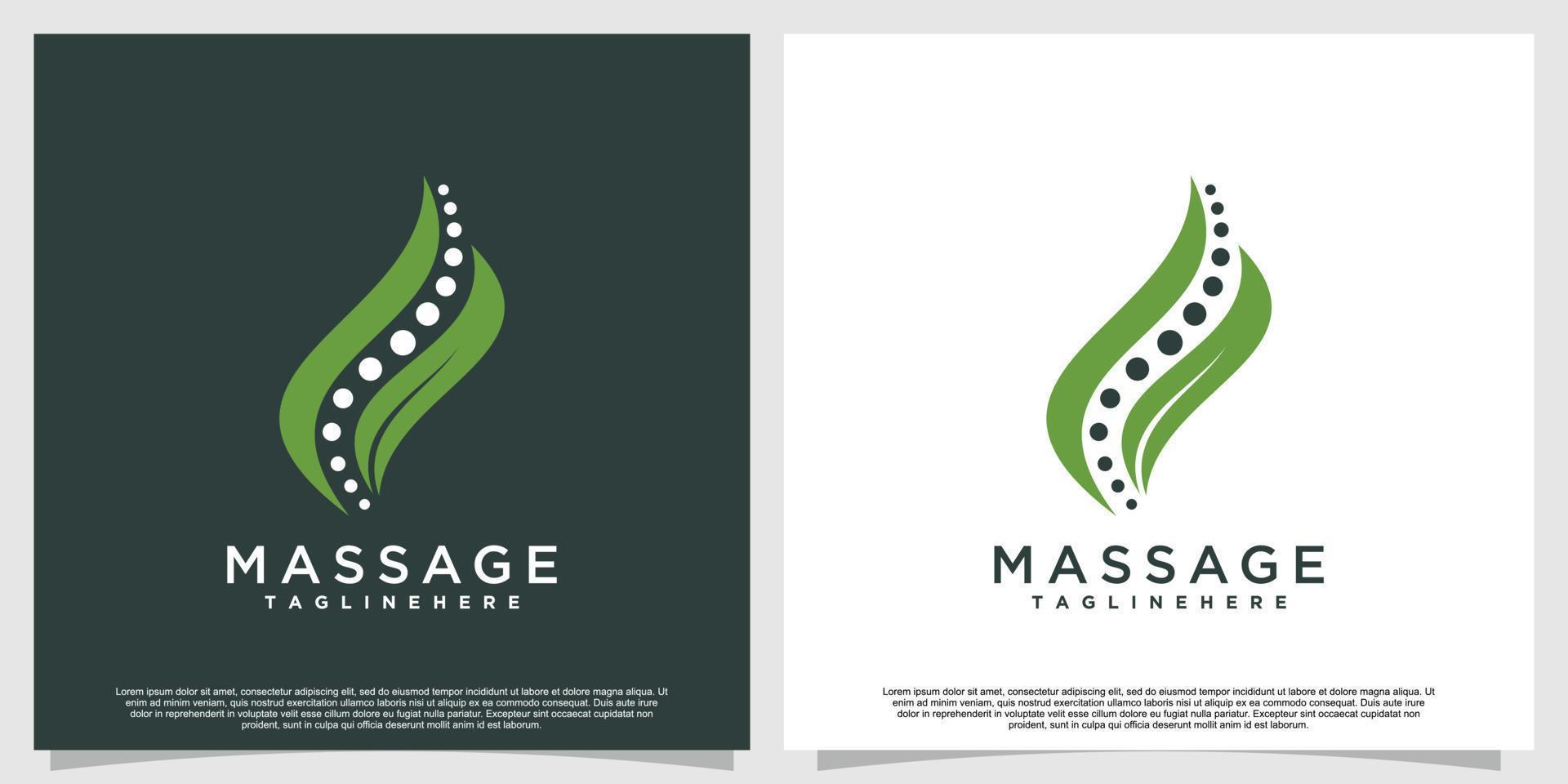 massage logotyp design med kreativ unik stil premie vektor del 2
