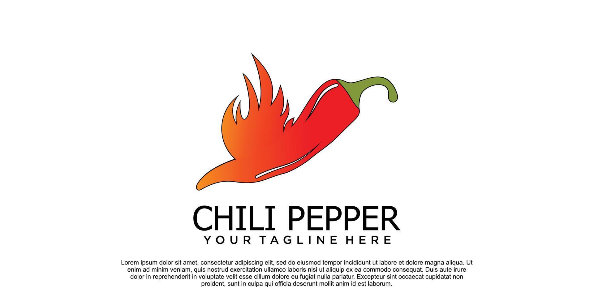 Chili-Logo-Design einzigartiges Konzept Premium-Vektor vektor