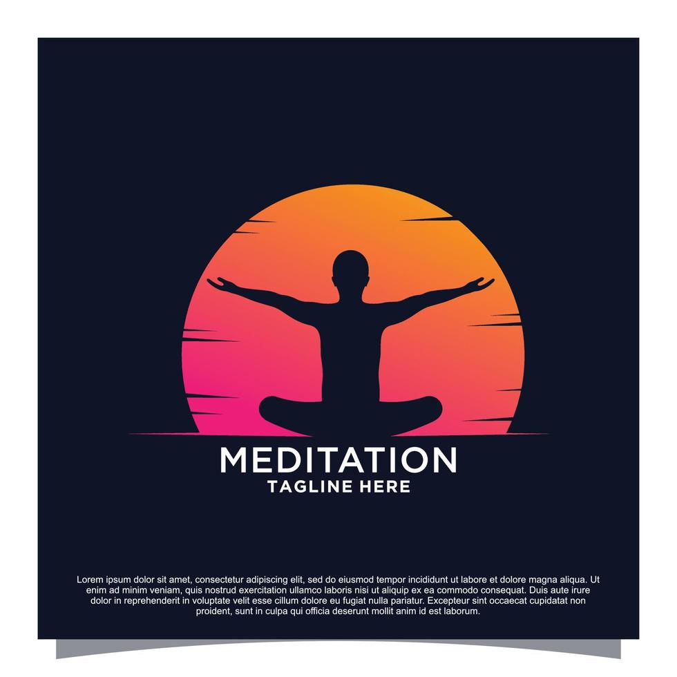 Meditationslogodesign Premium-Vektor vektor