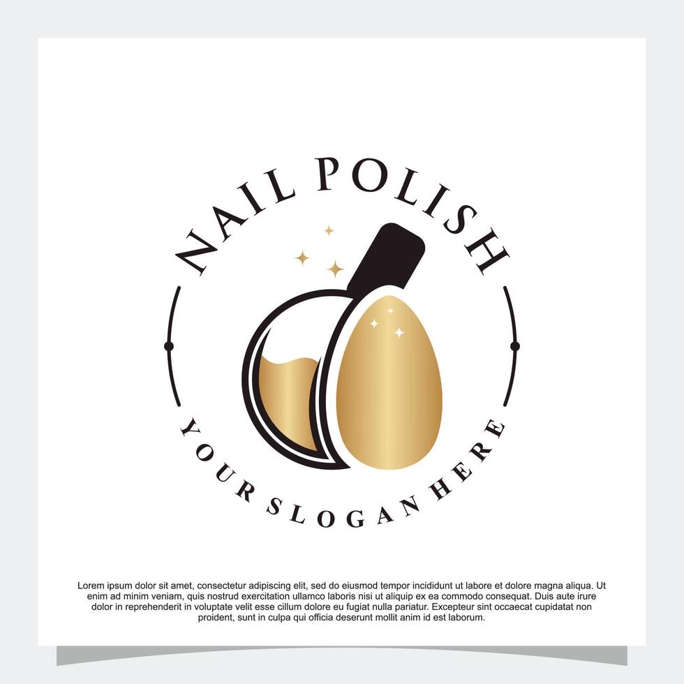 Nagellack-Logo-Design-Vorlage mit Premium-Vektor im goldenen Farbverlauf vektor