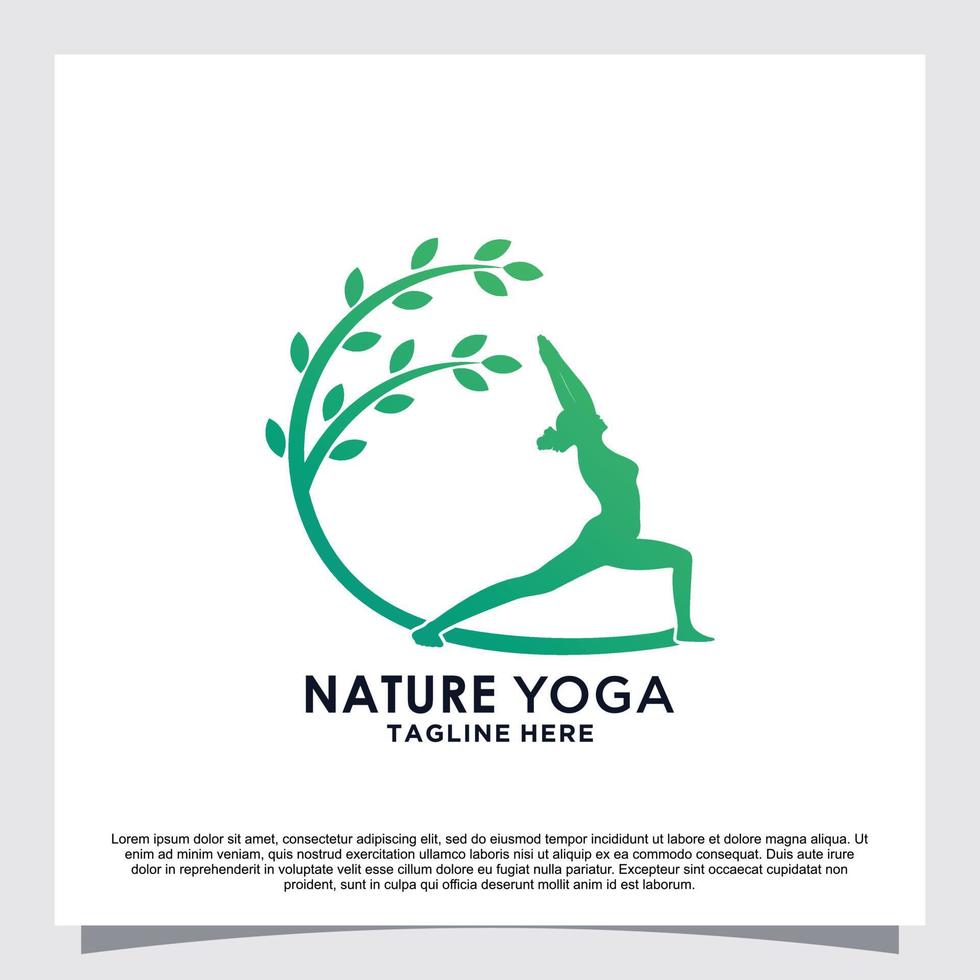 Premium-Vektor für Natur-Yoga-Logo-Design vektor