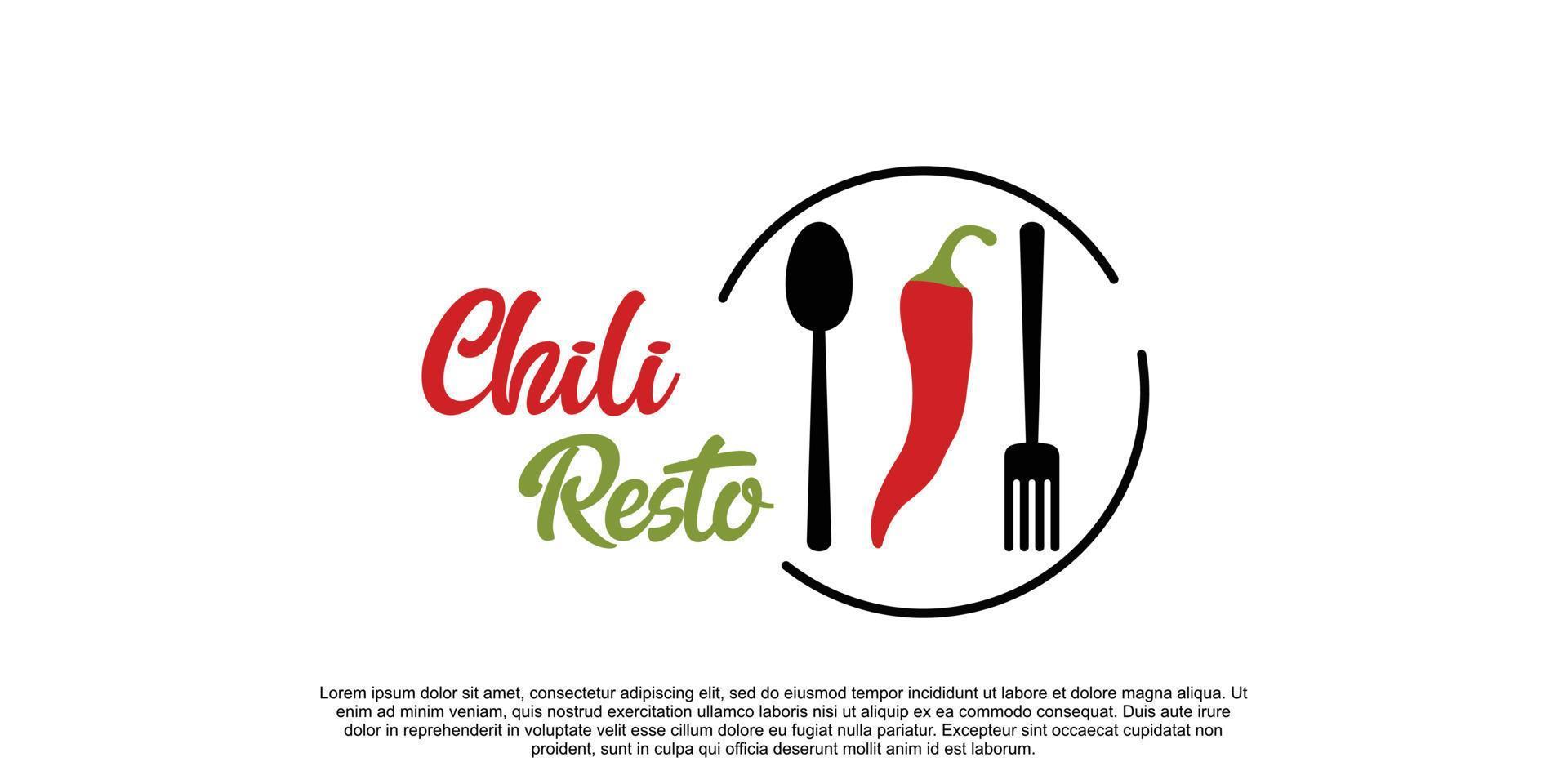 chili resto logotyp design med kreativ begrepp premie vektor del 1