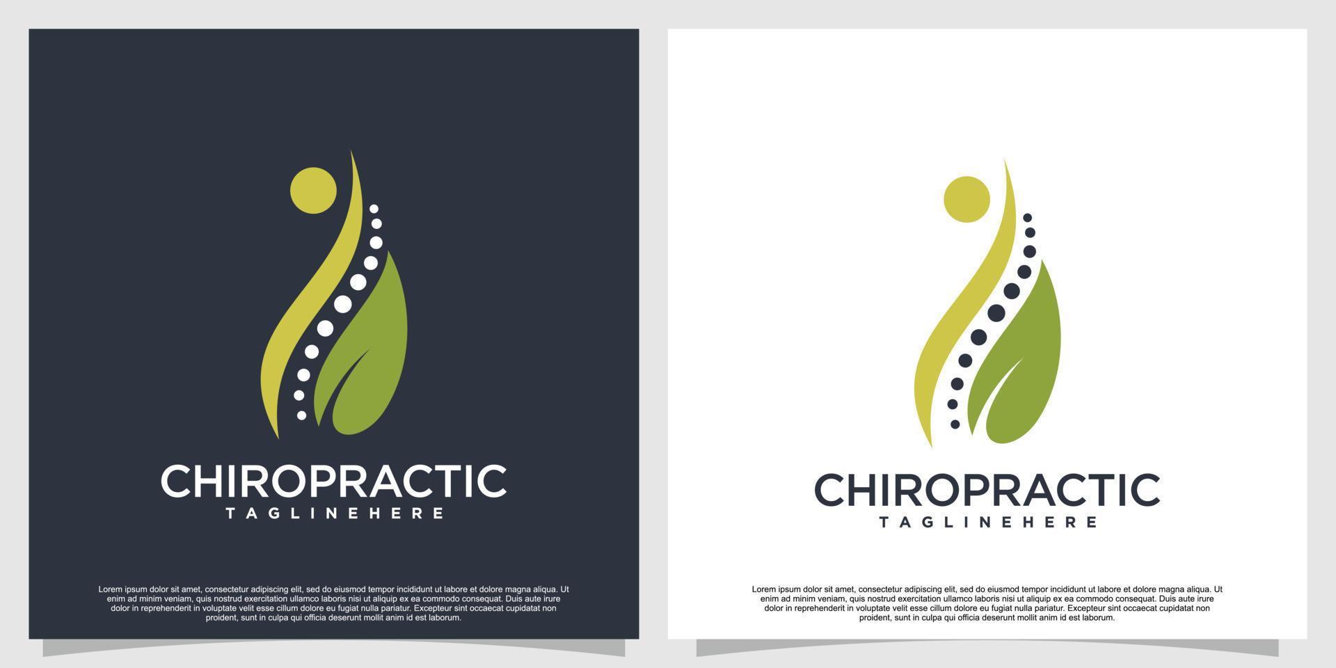 Chiropraktik-Logo-Design für Massage-Therapie-Gesundheits-Premium-Vektor-Teil 1 vektor