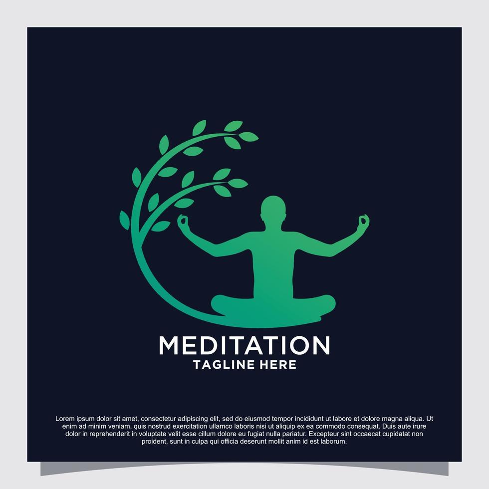 Meditations-Yoga-Logo-Design-Konzept Premium-Vektor vektor