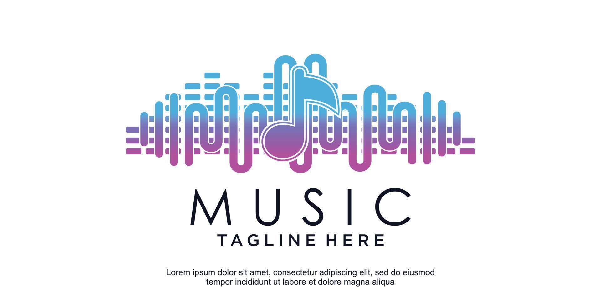 musik logotyp design med modern begrepp premie vektor premie vektor