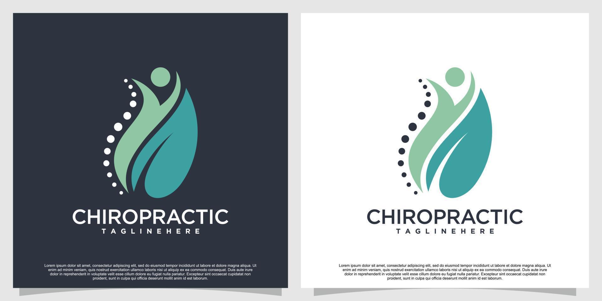 Chiropraktik-Logo-Design für Massage-Therapie-Gesundheits-Premium-Vektor-Teil 5 vektor