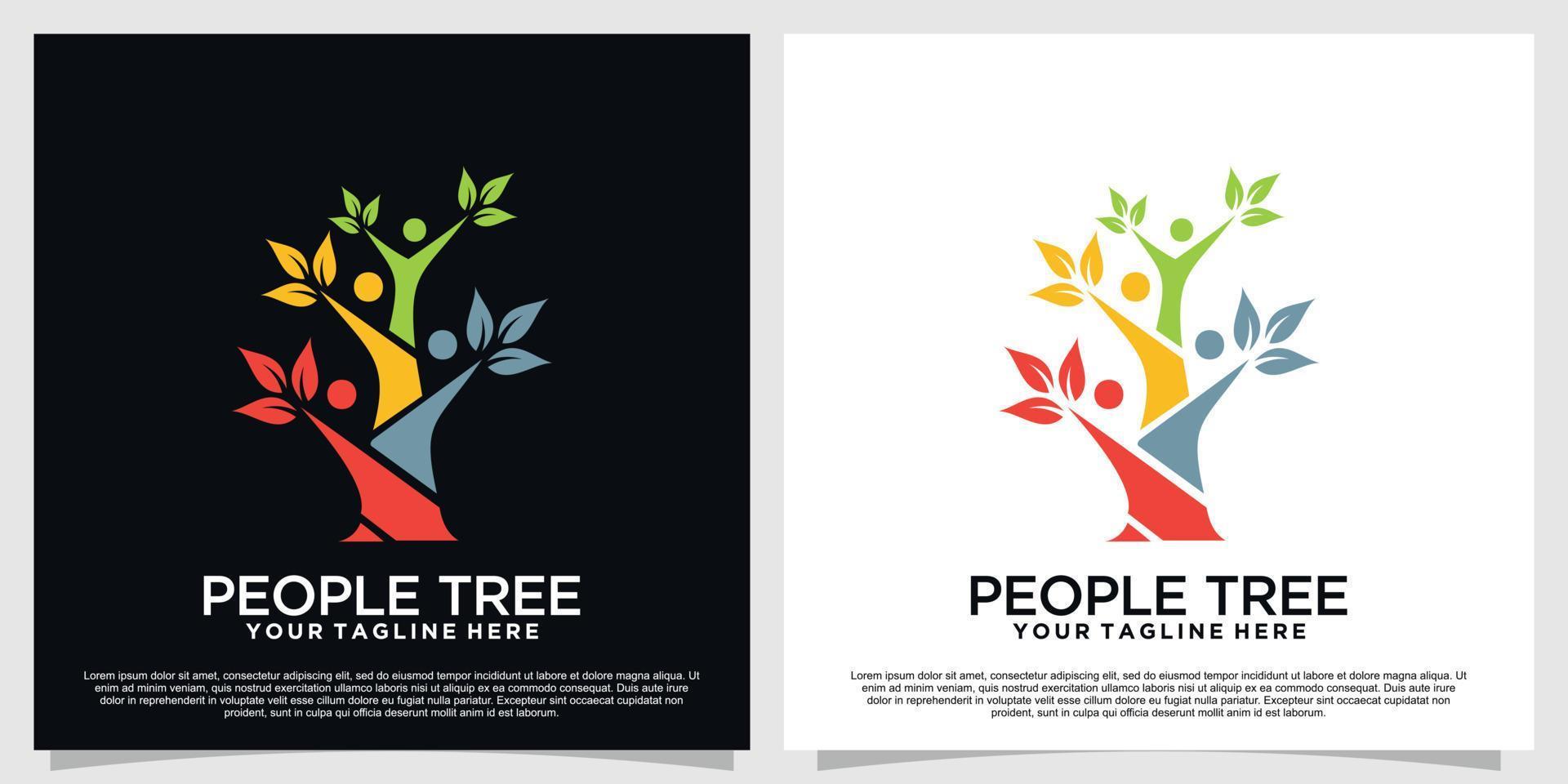 People Tree Logo Design einzigartiger Premium-Vektor Teil 1 vektor