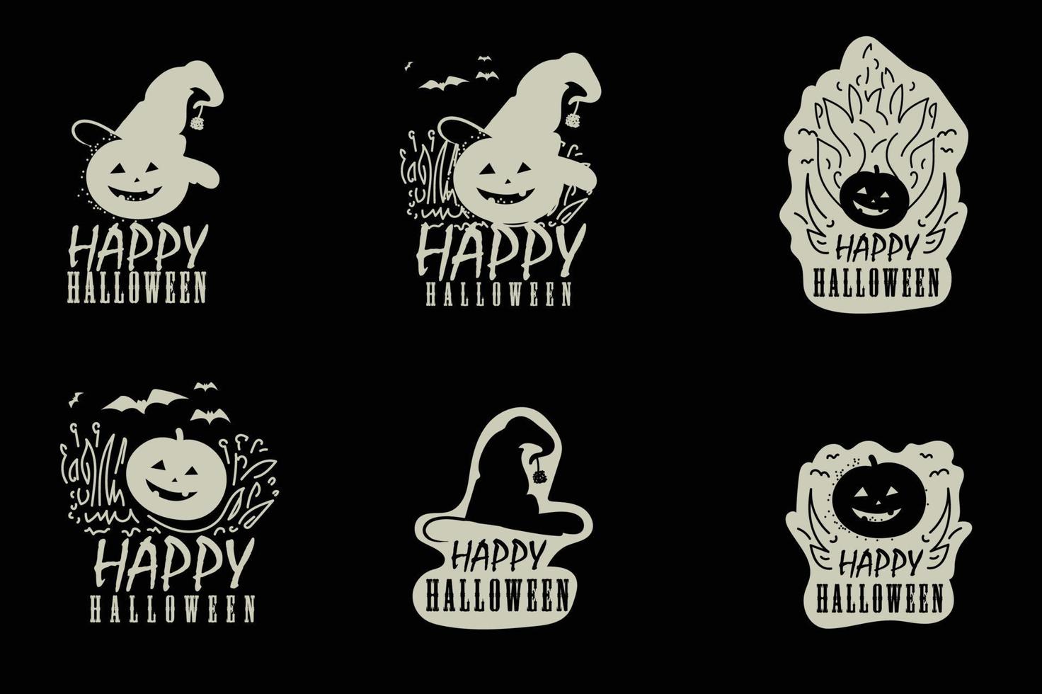 Happy Halloween-Vektor-Vintage-Label-Set vektor