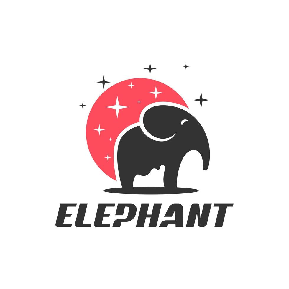 elefant djur- illustration logotyp design vektor