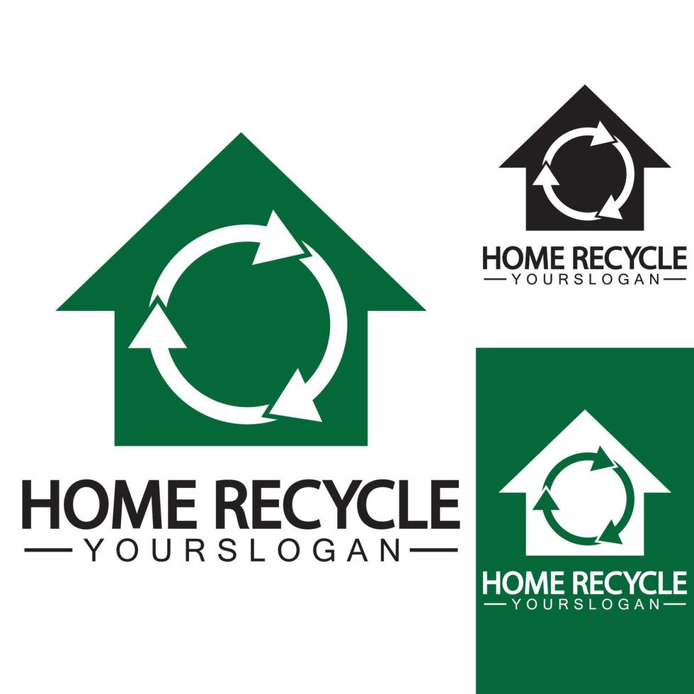 Haus nach Hause recyceln Logo Symbol Vektor Illustration Design