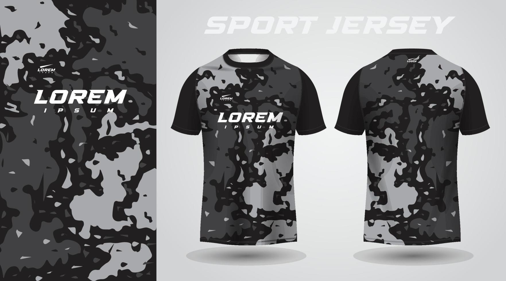 svart skjorta sport jersey design vektor