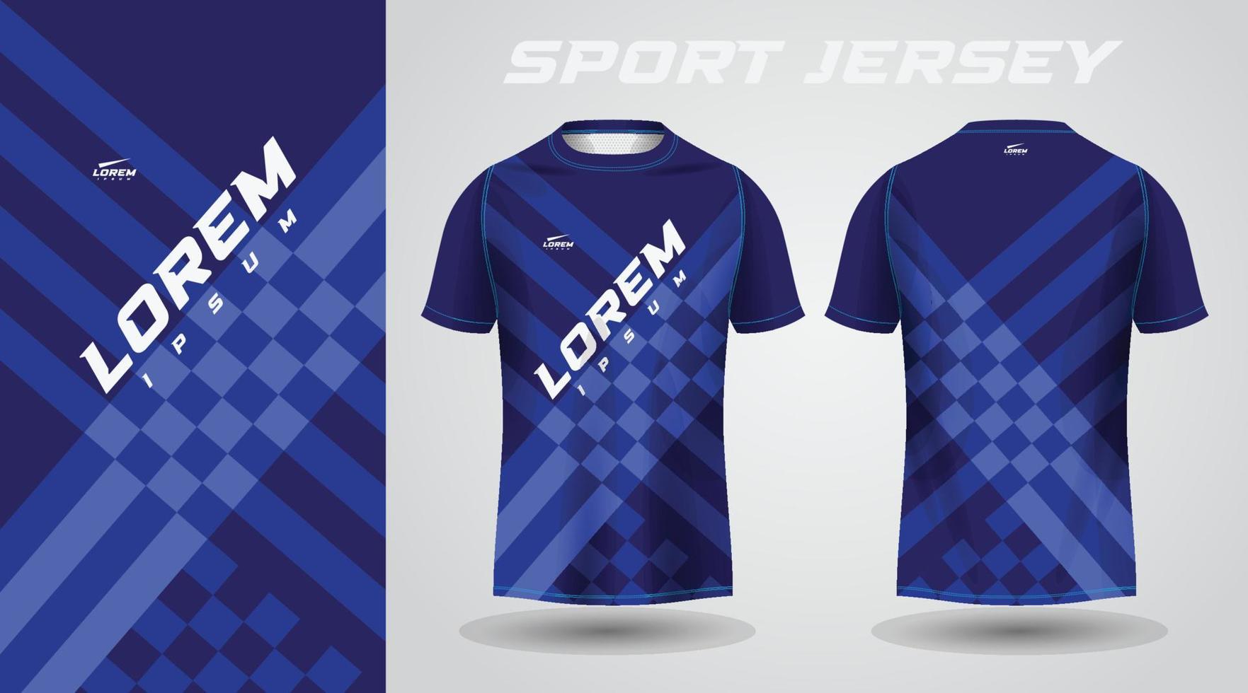 blaues T-Shirt Sport-Jersey-Design vektor