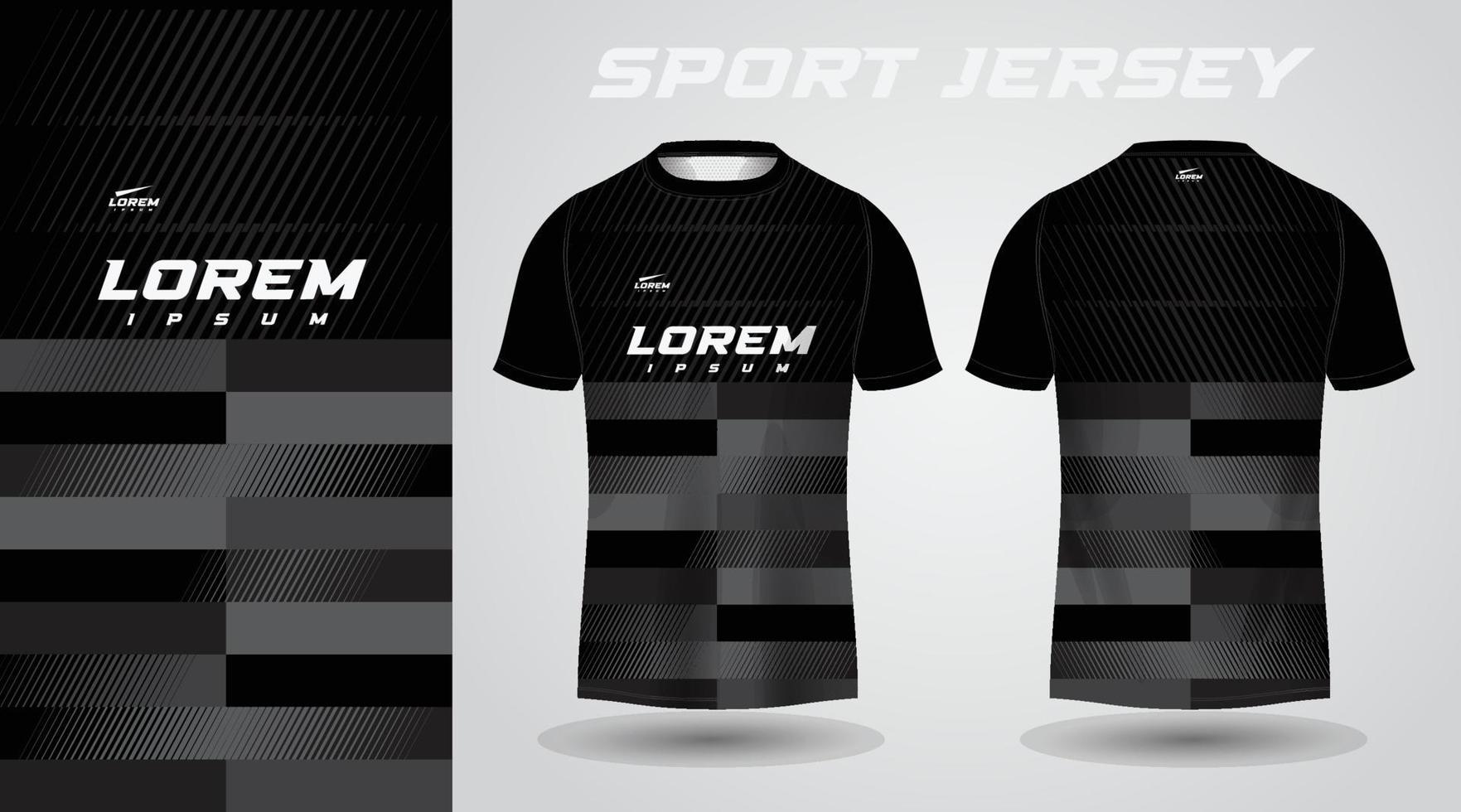 svart skjorta sport jersey design vektor