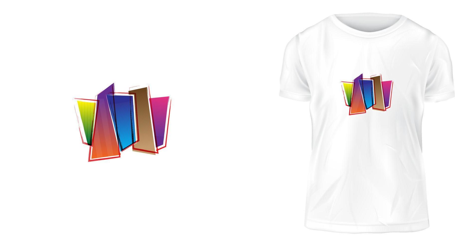 T-Shirt-Designkonzept, mehrfarbige Leiste vektor