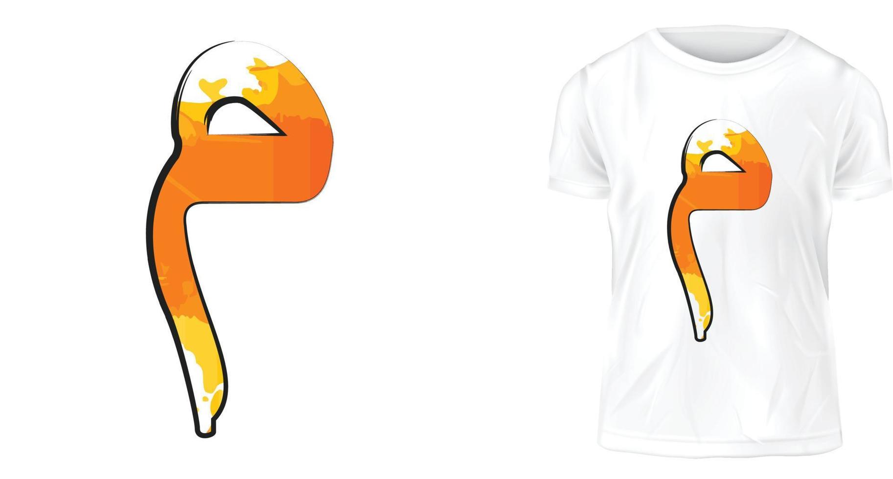 T-Shirt-Designkonzept, arabisches Alphabet mim vektor