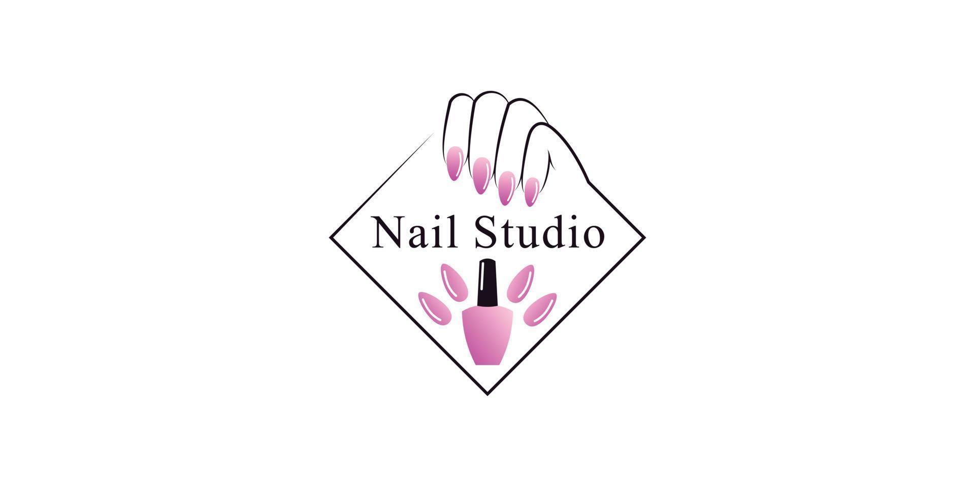 nagel putsa eller nagel studio logotyp design med kreativ element och unik begrepp premie vektor
