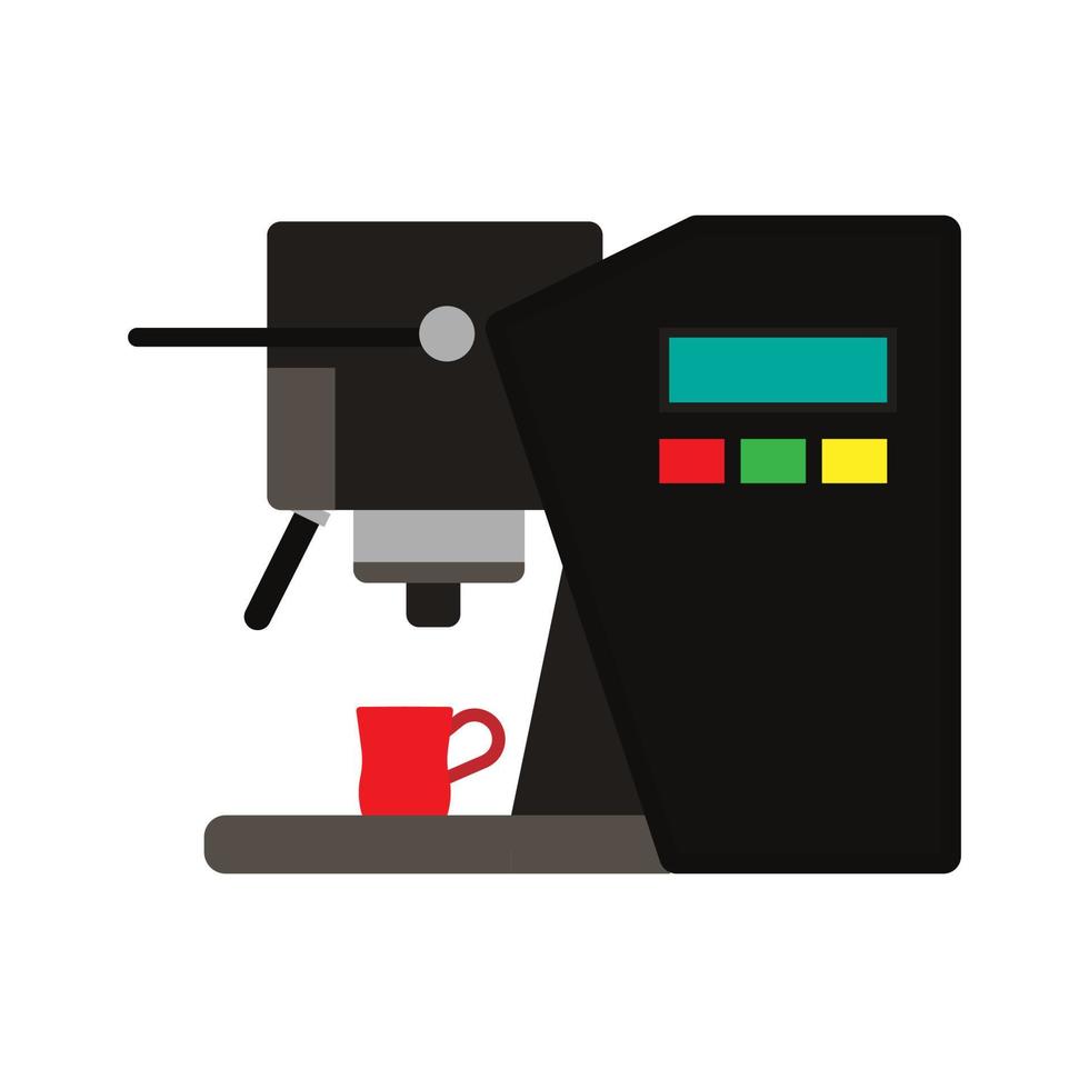 Kaffeemaschine Vektor Icon Café Illustration. Gerätehersteller für Espresso-Koffein-Getränkegeräte. Barista-Mühle