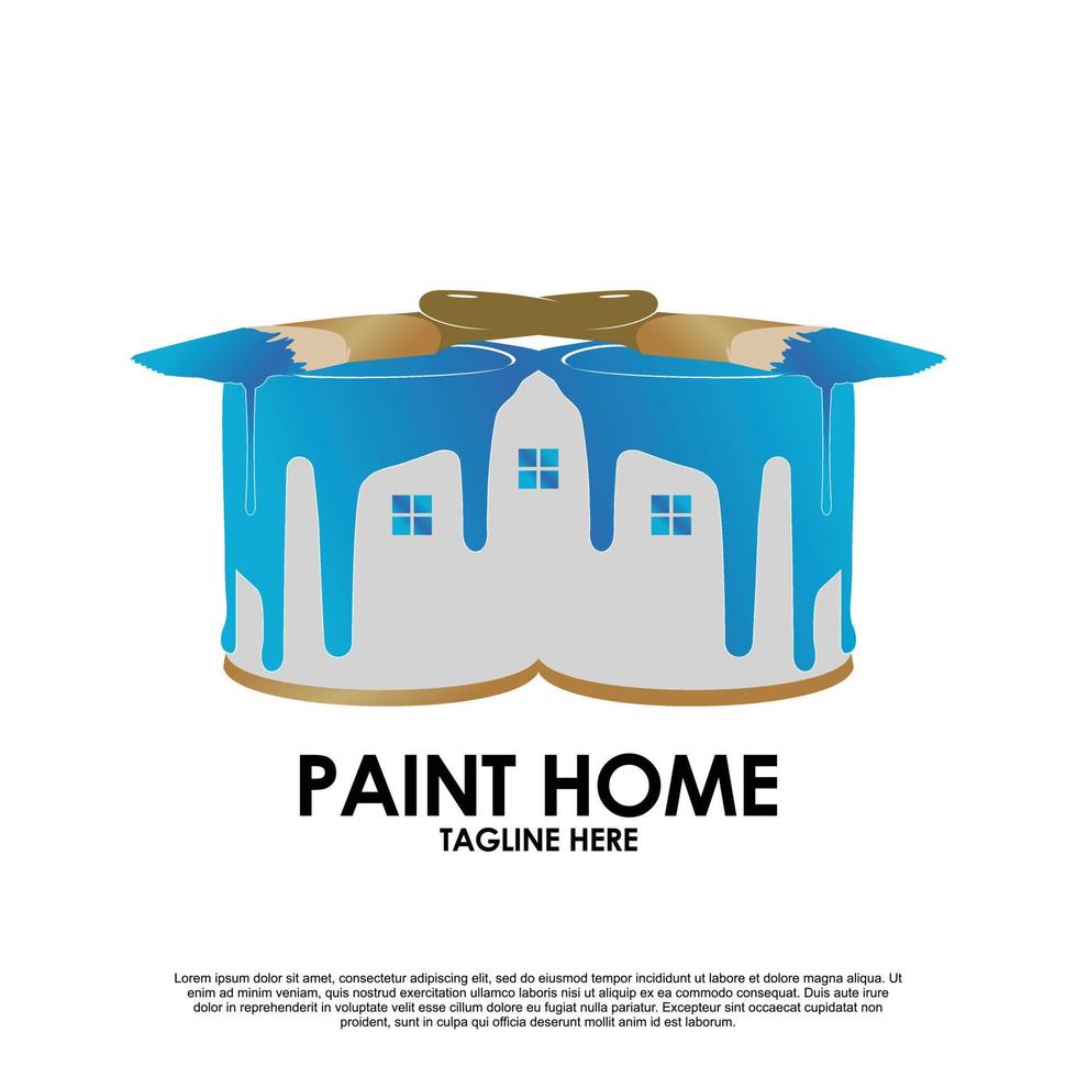 måla hus logotyp mall isolerat i vit bakgrund premie vektor