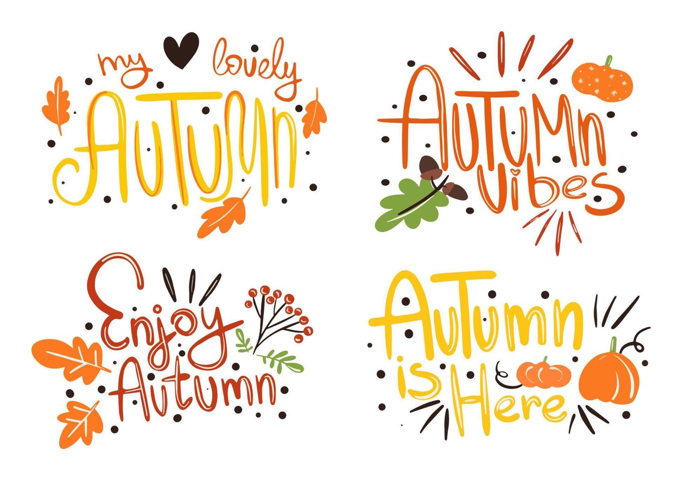 Hallo Herbst Vektor handgezeichnete Schriftzug Design. Herbst-Willkommens-Banner-Kalligrafie-Phrase.