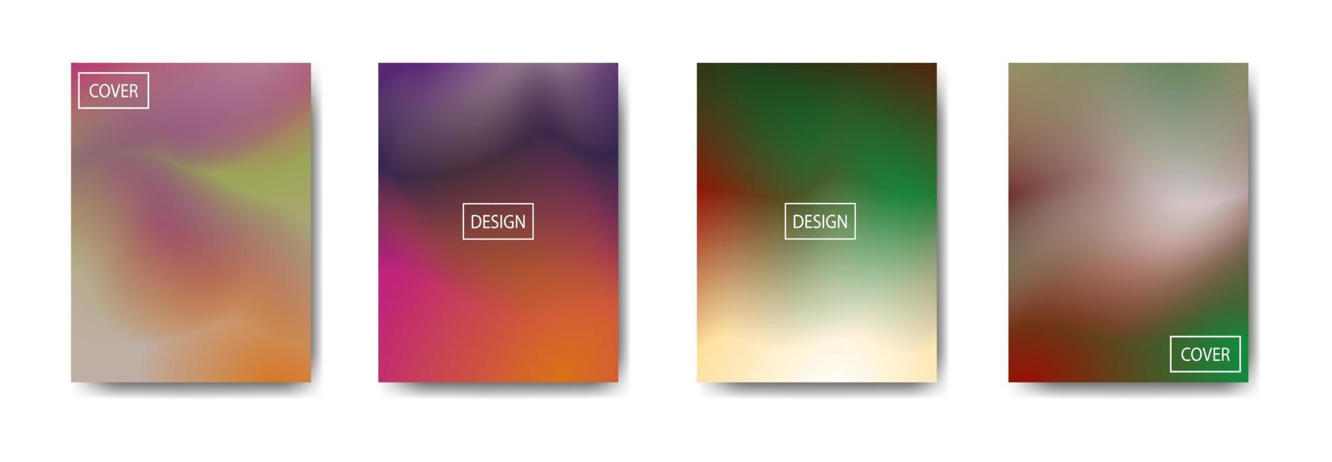 samling av färgglada gradientbakgrundsomslagsblad används för bakgrunder, affischer, banderoller, vektor