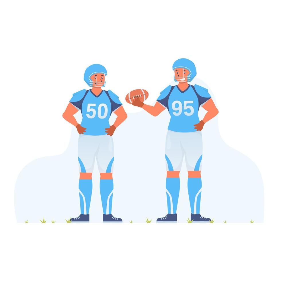platt illustration amerikan fotboll på vit bakgrund vektor