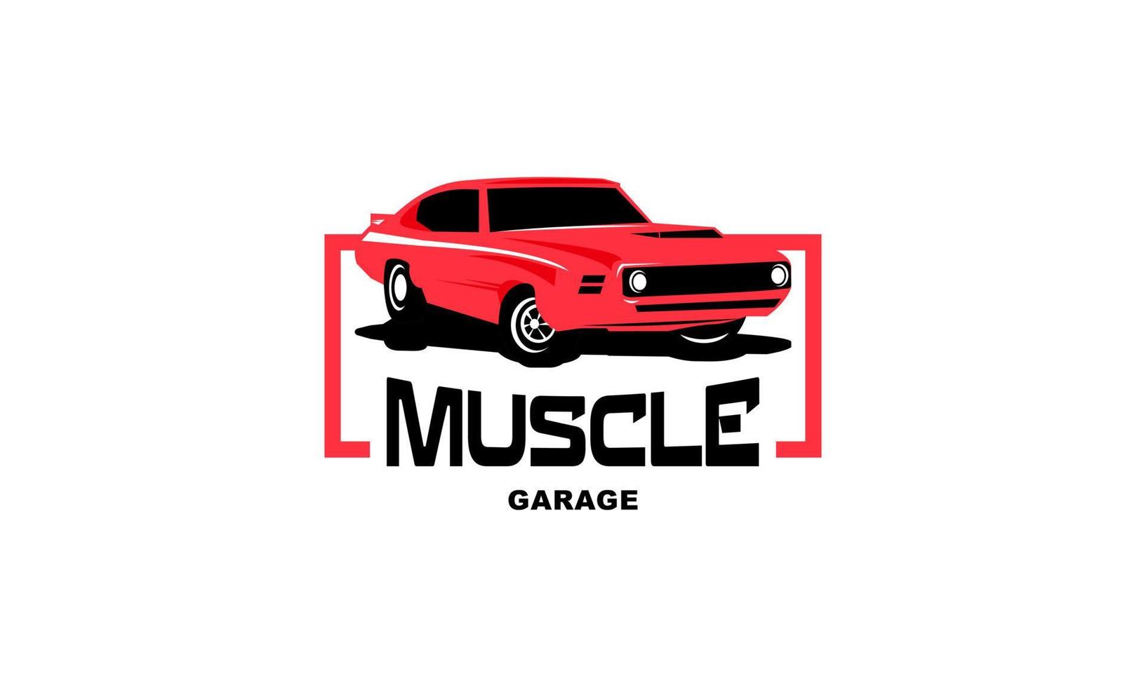 Muskel-Logo. Service-Autoreparatur, Autorestaurierung und Gestaltungselemente des Autoclubs. vektor