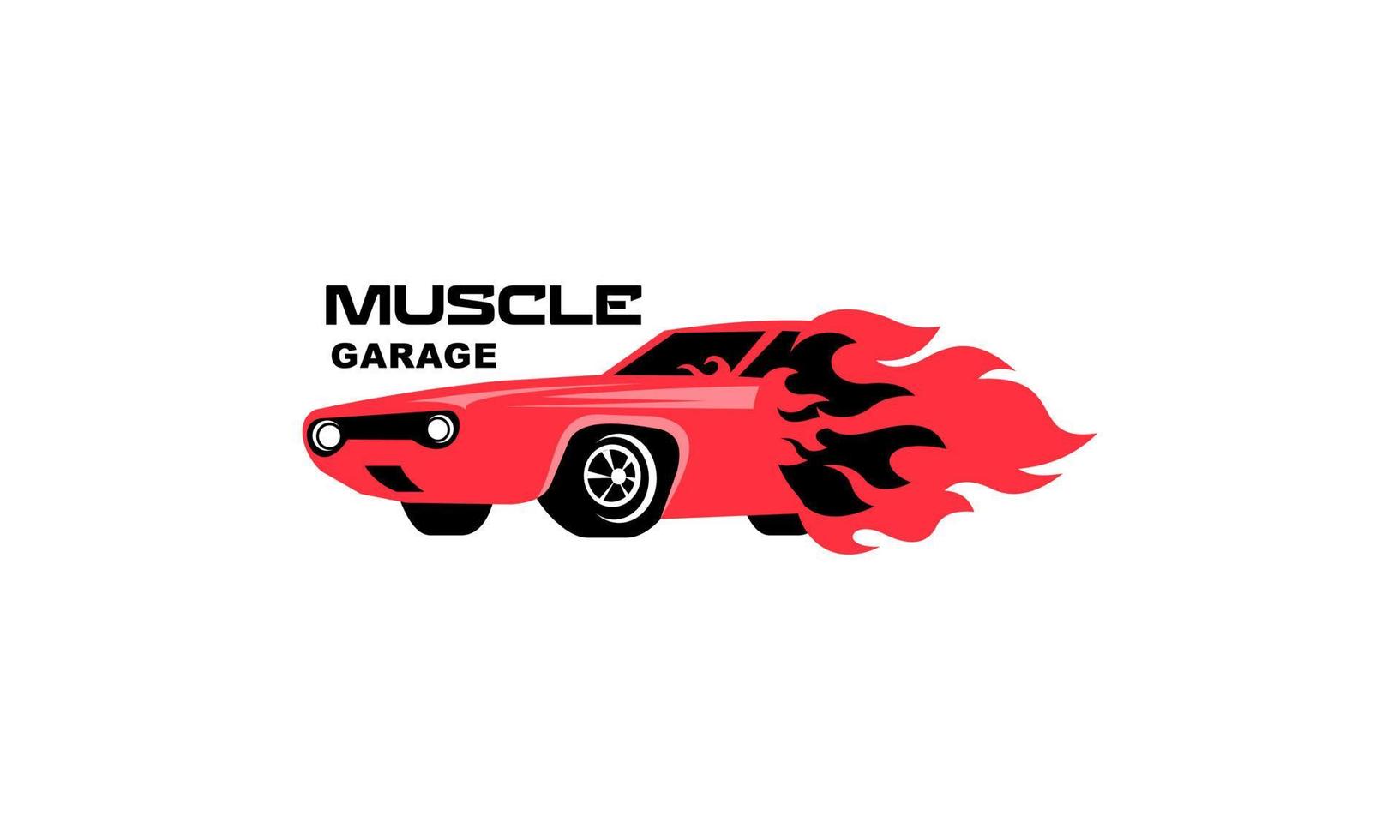 Muskel-Logo. Service-Autoreparatur, Autorestaurierung und Gestaltungselemente des Autoclubs. vektor