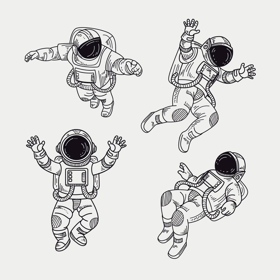 Astronaut minimalistisches Tattoo vektor