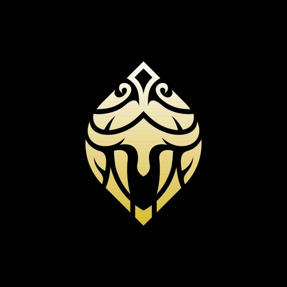 Kopf spartanisches Luxus-Ornament-Logo vektor