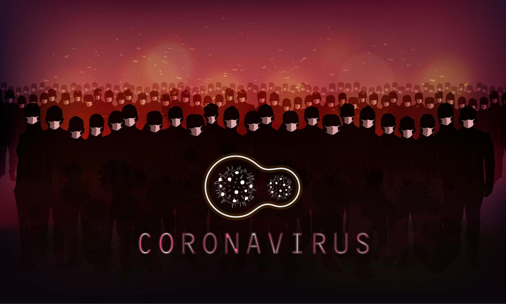 rött coronavirus banner vektor