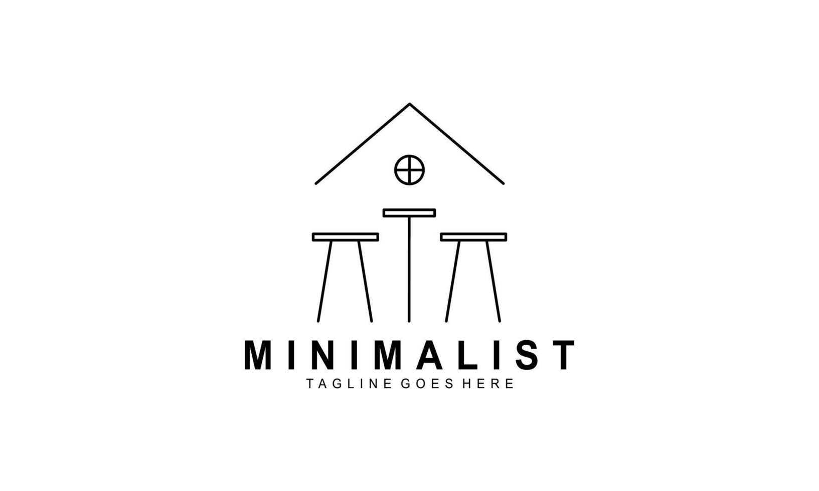 minimalistisk möbel logotyp, linje konst möbel logotyp vektor