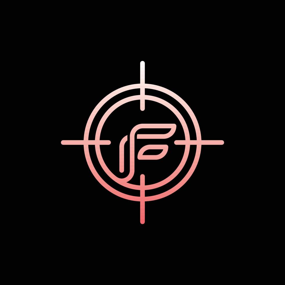 Buchstabe f Ziel einfaches modernes Logo vektor