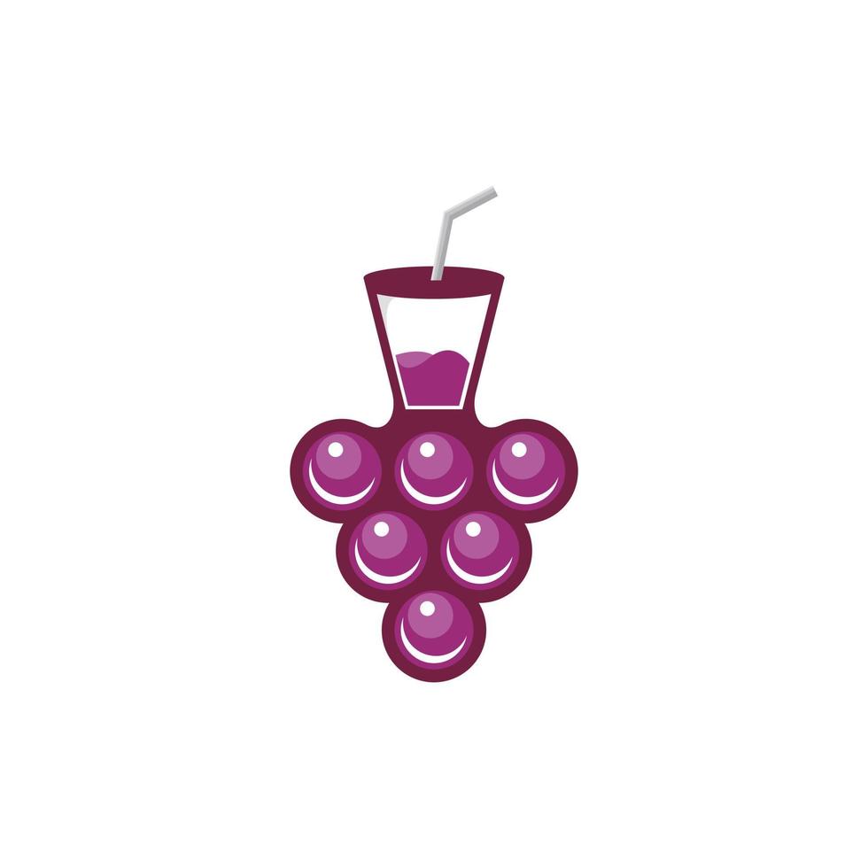 einfaches logo der traubensaftigen frucht vektor