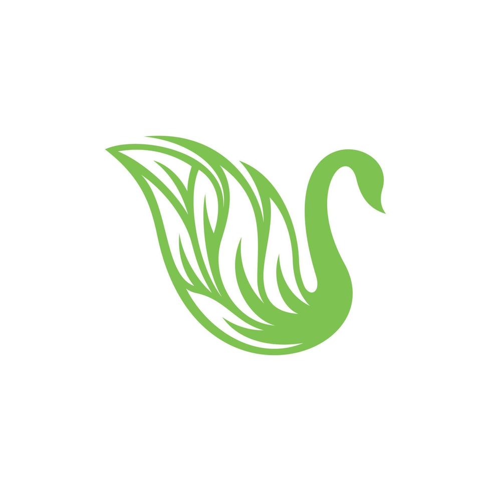 schwan schönheit blatt natur ökologie logo vektor
