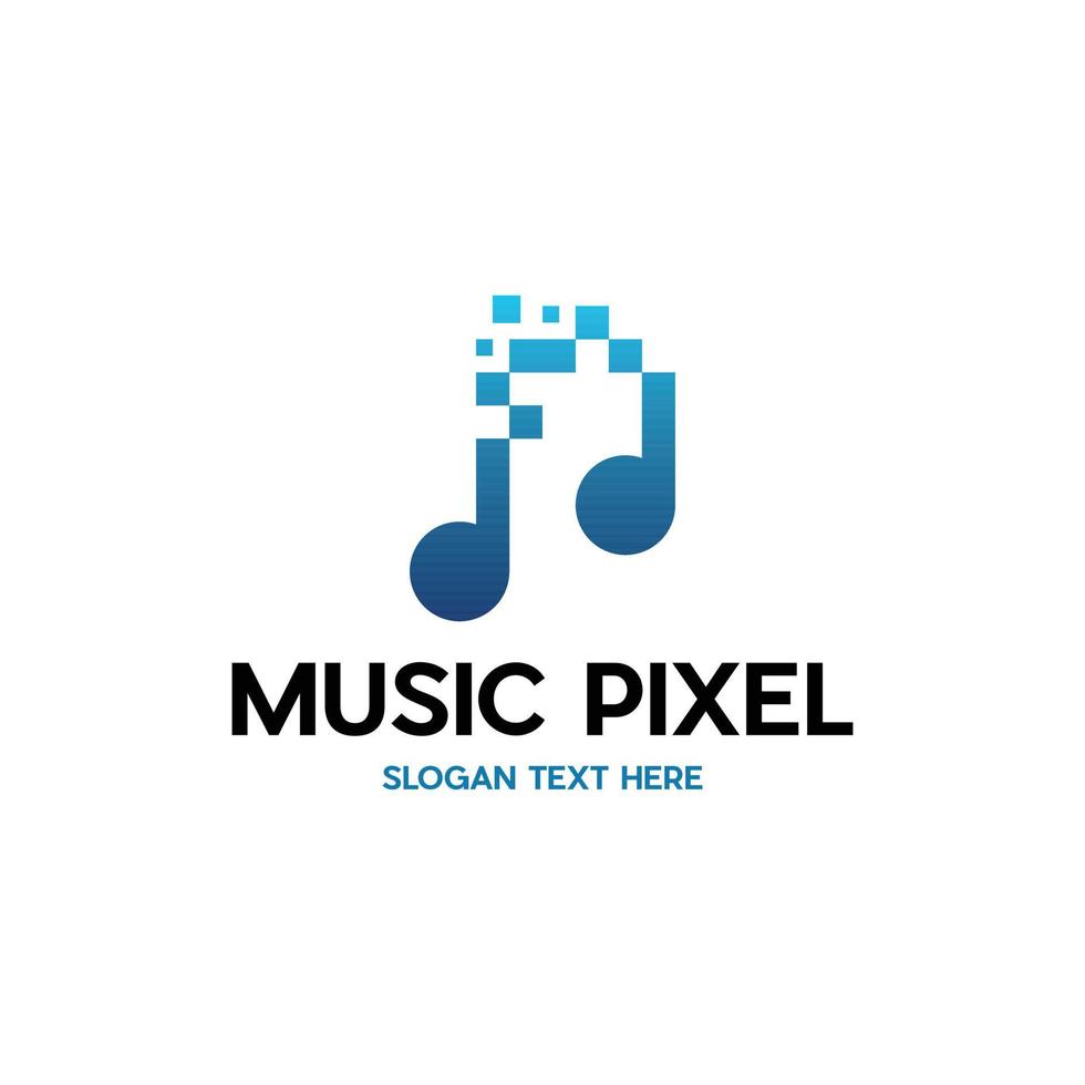 beachten sie musik digitales pixel modernes logo vektor