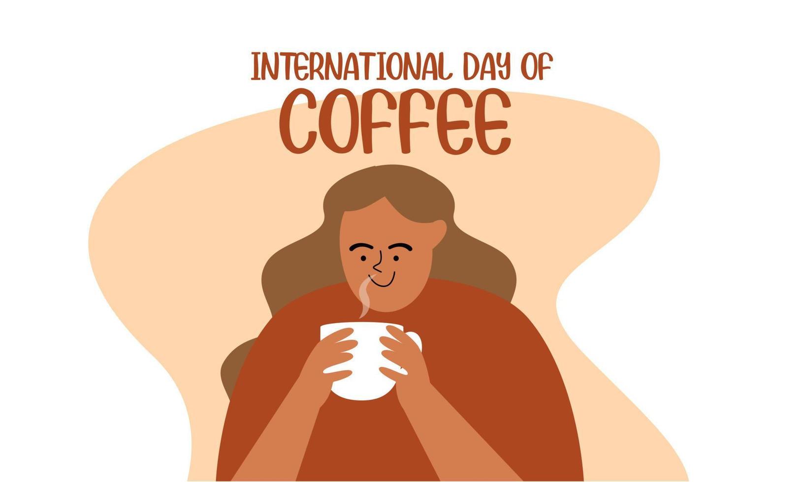 internationaler tag der kaffeeillustration hand gezeichneter vektor