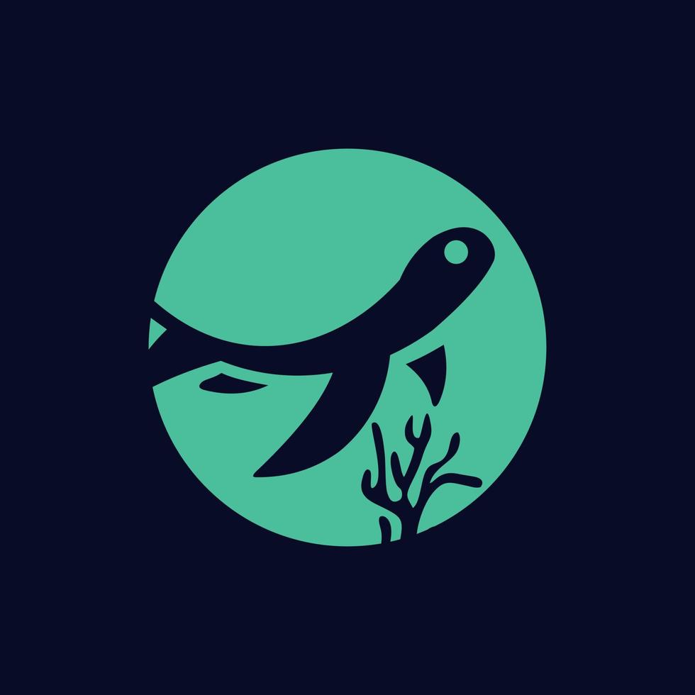sköldpadda simning enkel modern logotyp vektor