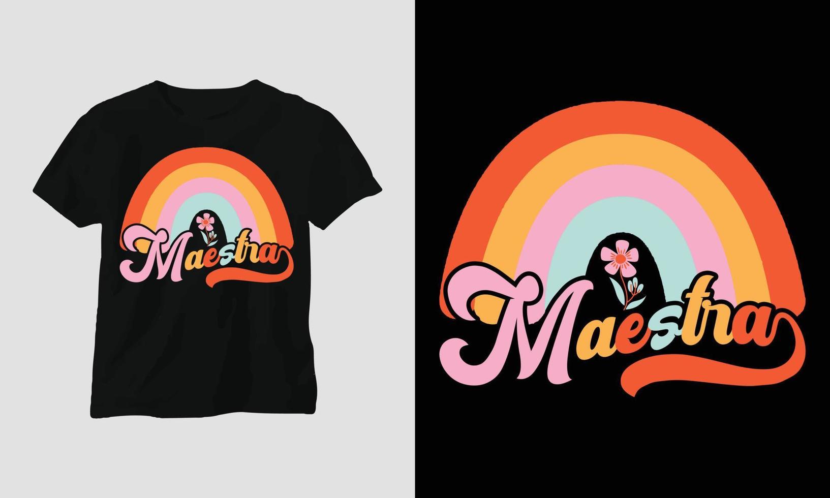 gewelltes retro grooviges t-shirt design maestra vektor