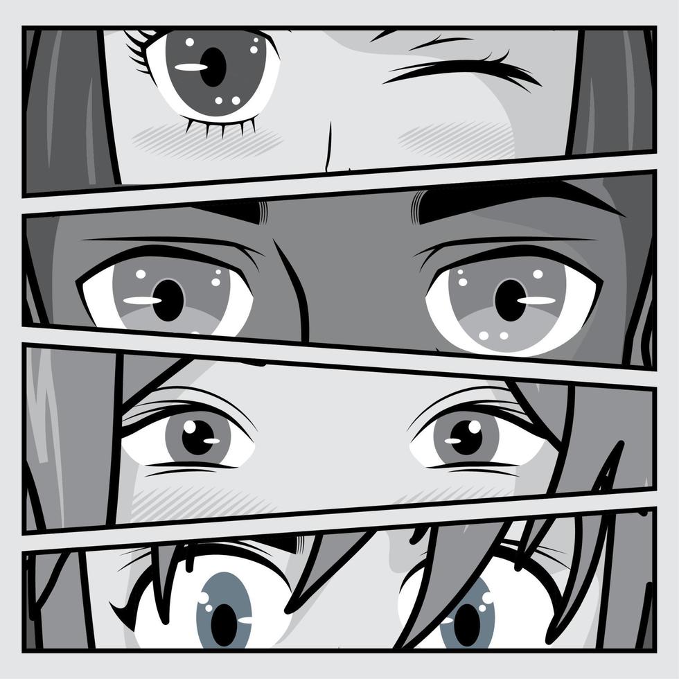 Nahaufnahme Augen im Manga-Stil vektor