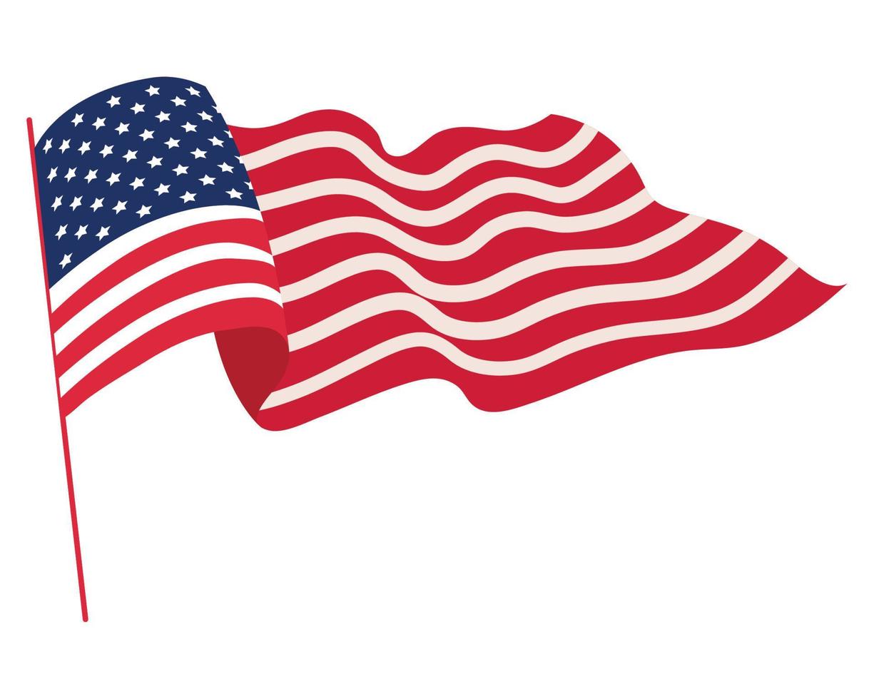 USA-Flagge im Pol vektor