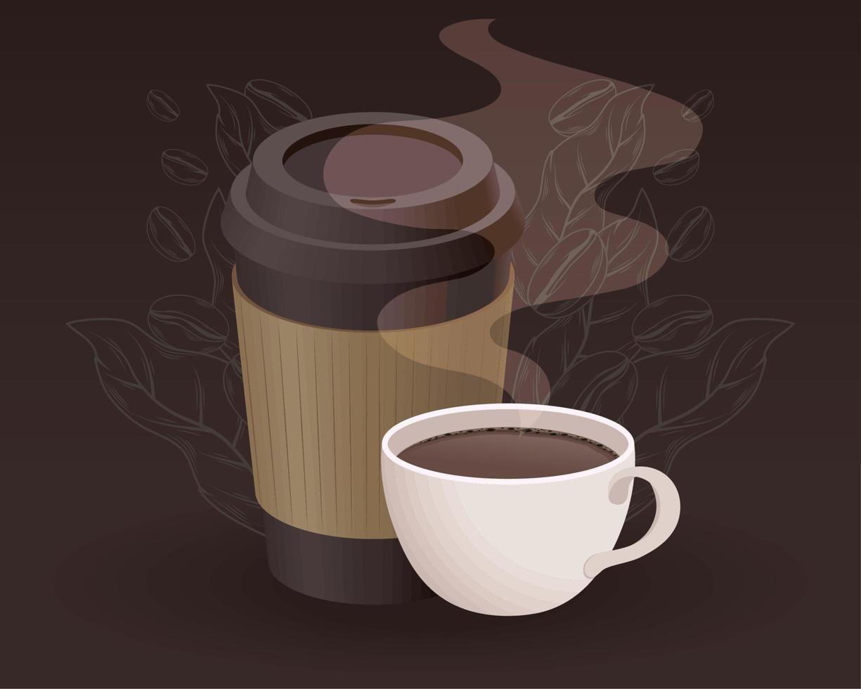Kaffeekanne und Tasse vektor