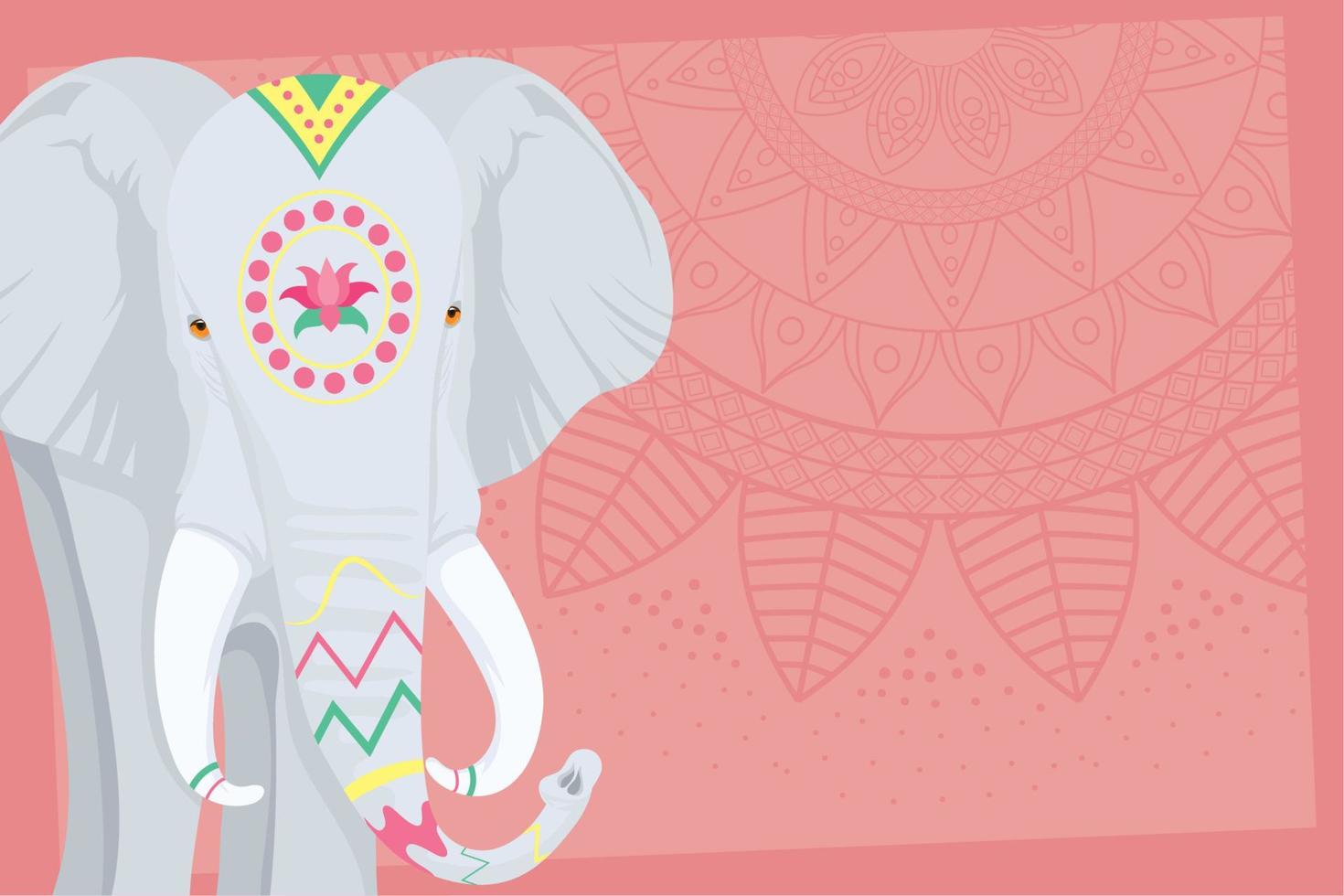 Elefantenhand und Mandala vektor