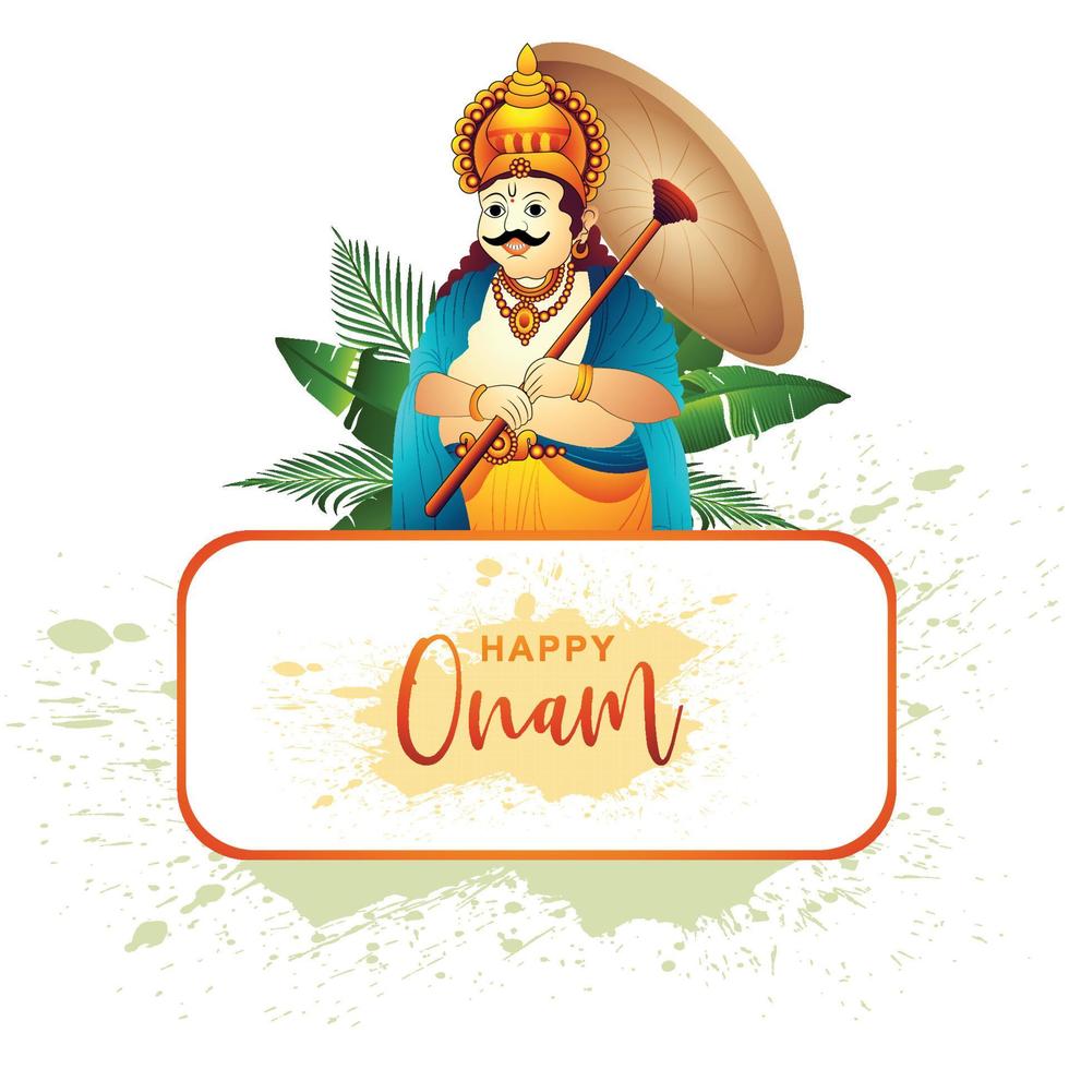 glückliches onam-fest von südindien kerala feier feiertagskartendesign vektor