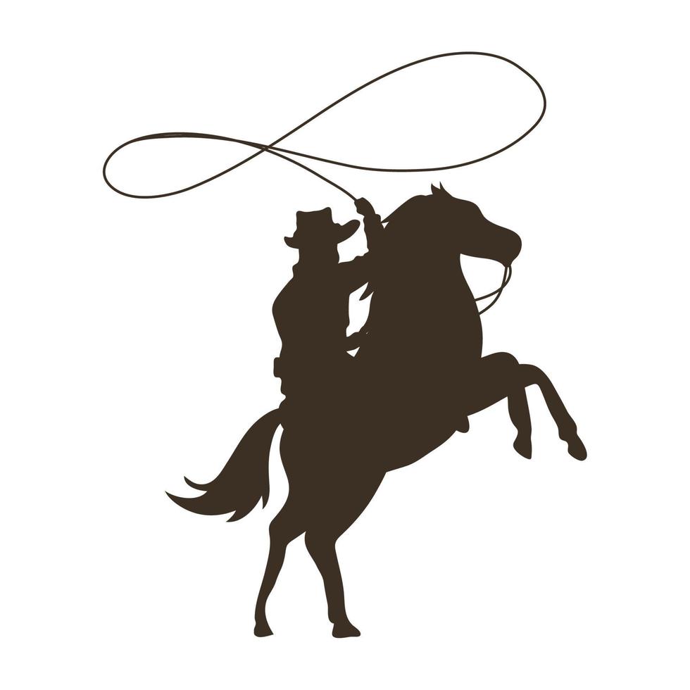 cowboy lassoing i häst vektor
