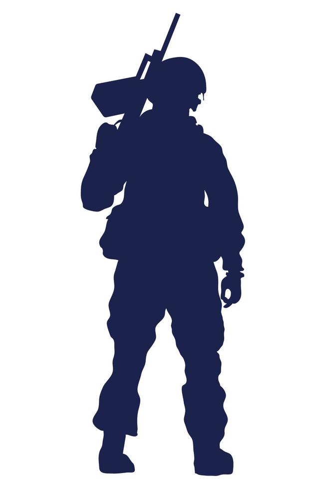 Soldat mit Gewehrsilhouette vektor