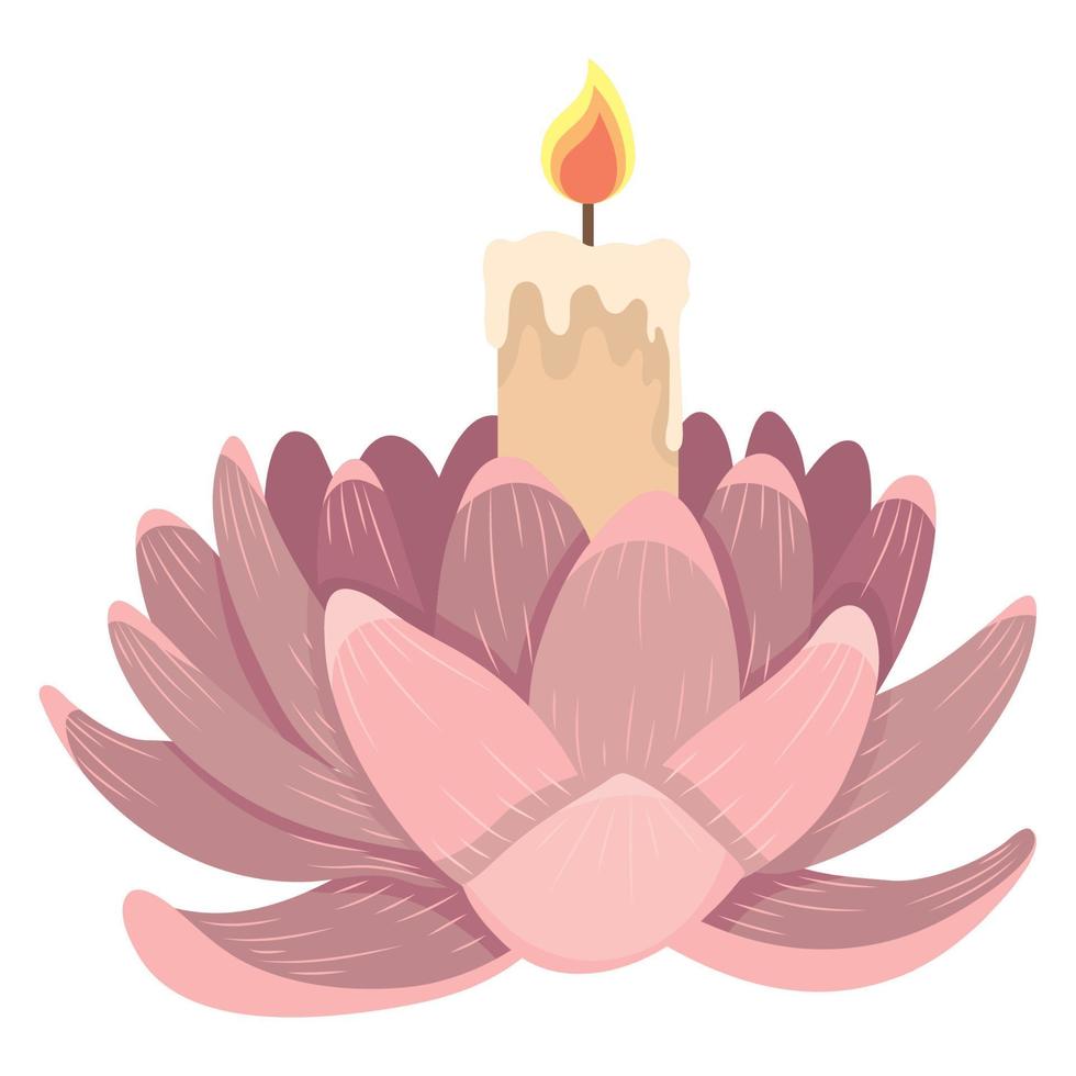 Kerze in Lotusblüte vektor