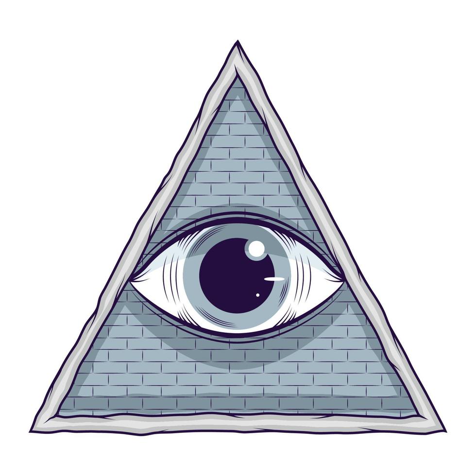 öga i triangel symbol vektor