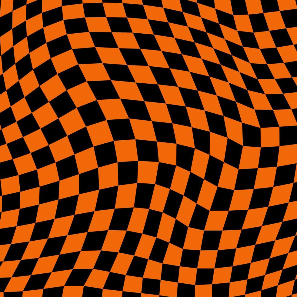 Grooviger Retro-Musterhintergrund im psychedelisch karierten Hintergrundstil. ein schachbrett in einem minimalistischen abstrakten design mit einer ästhetik der 60er-70er jahre. Hippie-Stil y2k. flippige Druckvektorillustration vektor