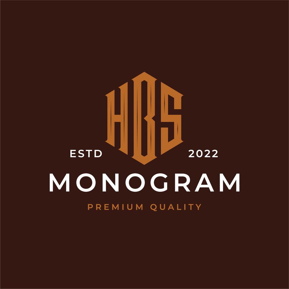 monogram första brev hbs logotyp design. företag första ikon vektor