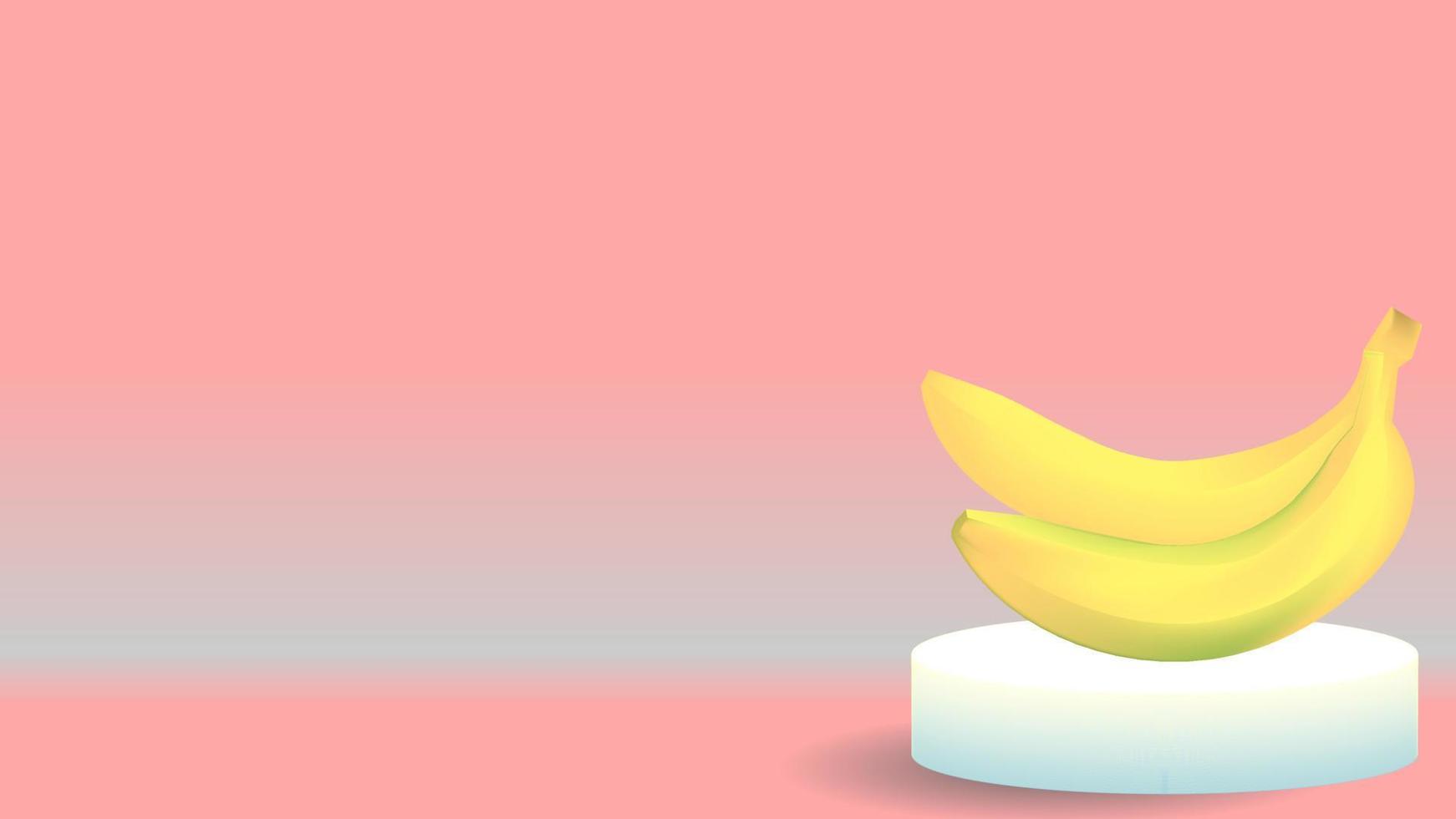 eleganter Hintergrund. Bananenthema mit einem Podium darunter und wie echtes 3D. kann als Modell oder Hintergrund Ihres Designs verwendet werden vektor